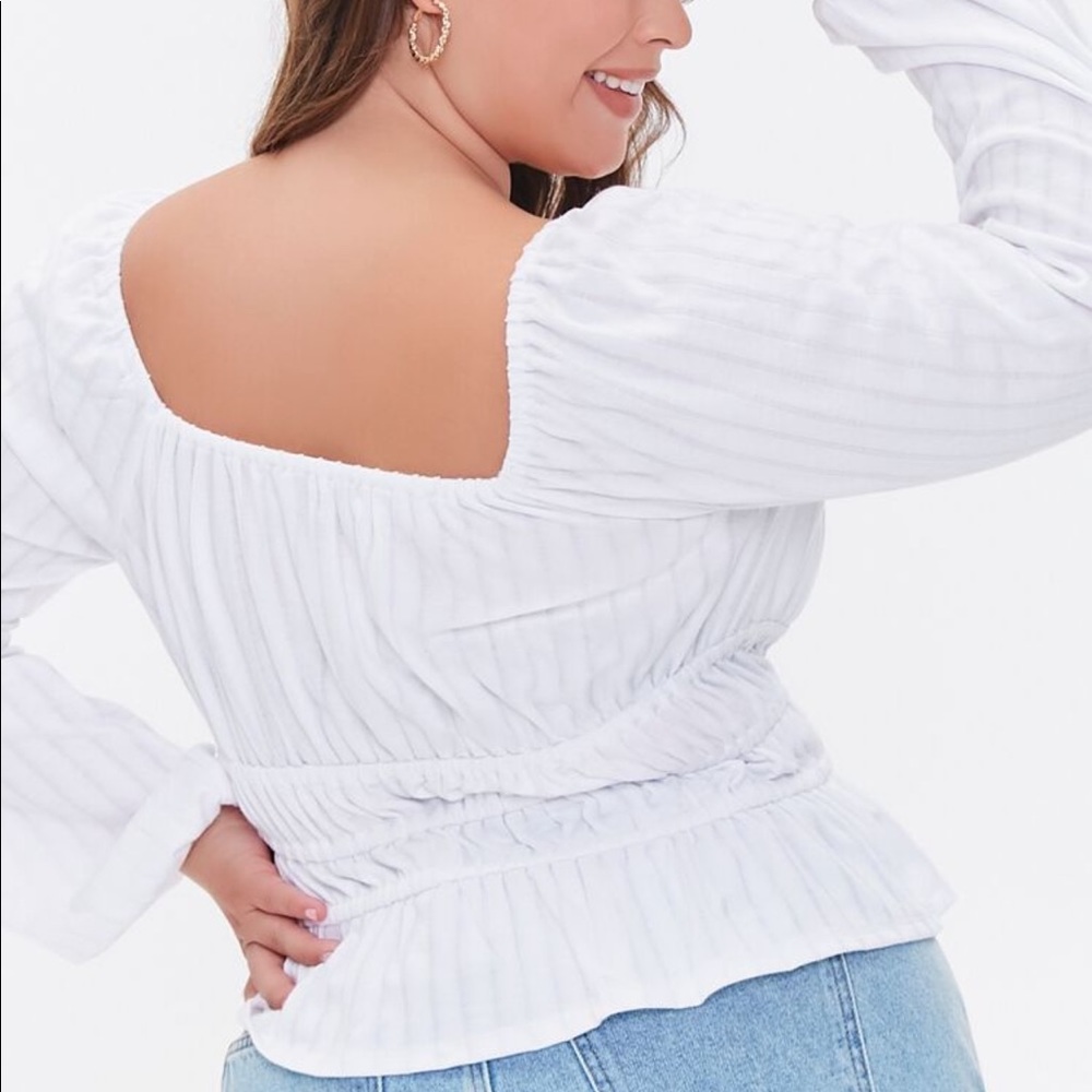 Forever 21 Plus Ribbed Peasant Top - Picture 4 of 4